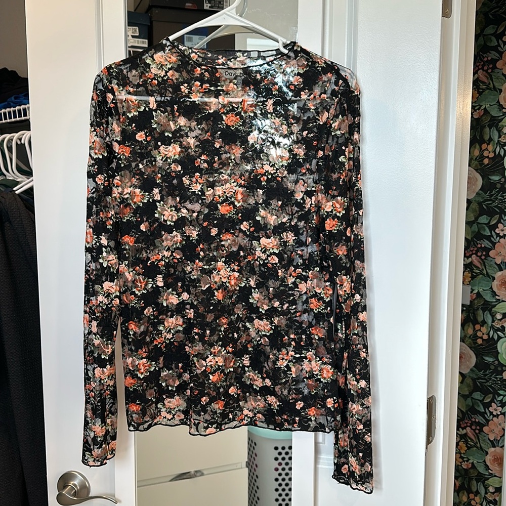 Sheer Lace Floral Top